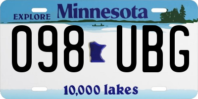 MN license plate 098UBG