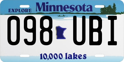 MN license plate 098UBI