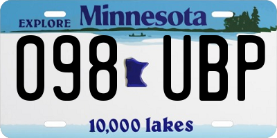 MN license plate 098UBP