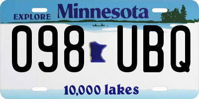 MN license plate 098UBQ