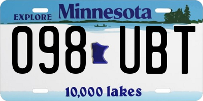 MN license plate 098UBT