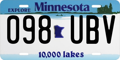 MN license plate 098UBV