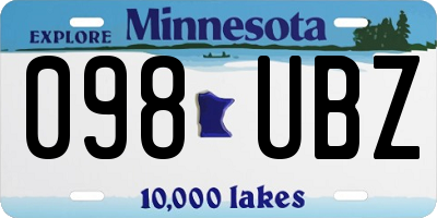 MN license plate 098UBZ