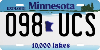 MN license plate 098UCS