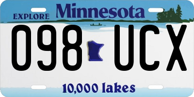 MN license plate 098UCX