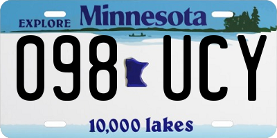 MN license plate 098UCY