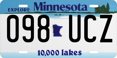 MN license plate 098UCZ