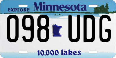 MN license plate 098UDG