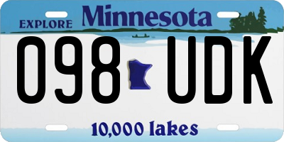 MN license plate 098UDK