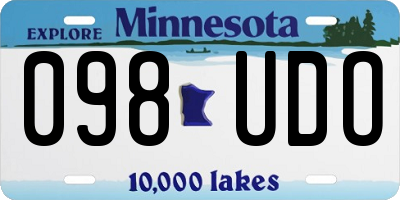 MN license plate 098UDO