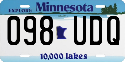 MN license plate 098UDQ