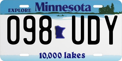 MN license plate 098UDY