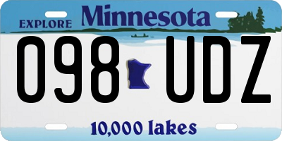 MN license plate 098UDZ