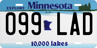 MN license plate 099LAD