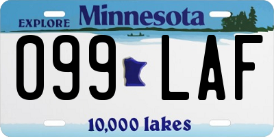 MN license plate 099LAF