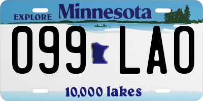 MN license plate 099LAO