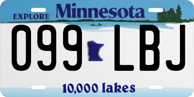 MN license plate 099LBJ