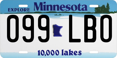 MN license plate 099LBO