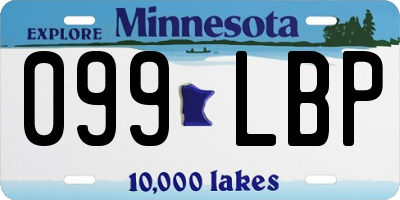 MN license plate 099LBP