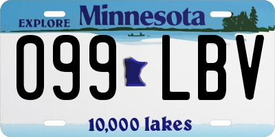 MN license plate 099LBV