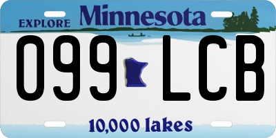 MN license plate 099LCB