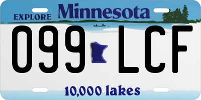 MN license plate 099LCF