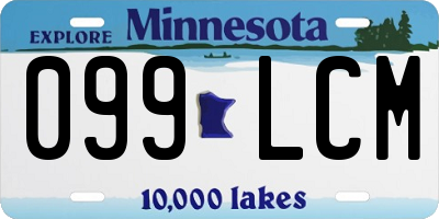 MN license plate 099LCM