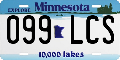 MN license plate 099LCS