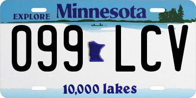 MN license plate 099LCV
