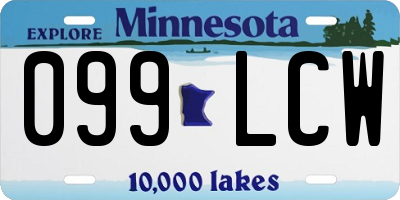 MN license plate 099LCW