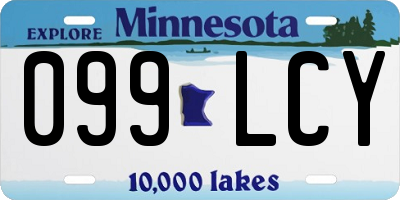 MN license plate 099LCY