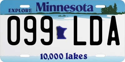 MN license plate 099LDA