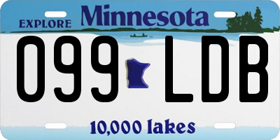 MN license plate 099LDB