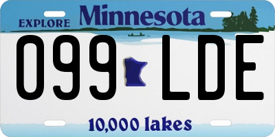 MN license plate 099LDE