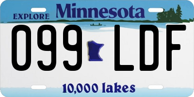 MN license plate 099LDF