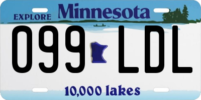 MN license plate 099LDL