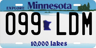 MN license plate 099LDM