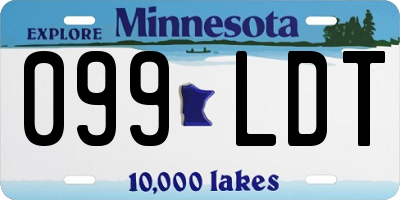 MN license plate 099LDT