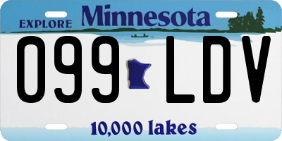 MN license plate 099LDV