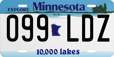 MN license plate 099LDZ