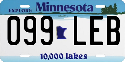 MN license plate 099LEB