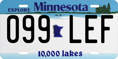 MN license plate 099LEF