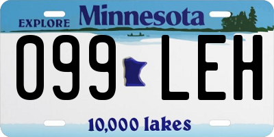 MN license plate 099LEH