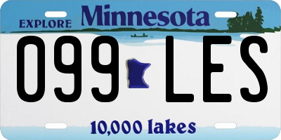 MN license plate 099LES
