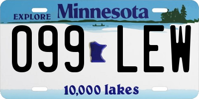 MN license plate 099LEW