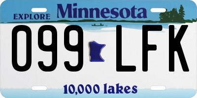 MN license plate 099LFK