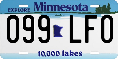 MN license plate 099LFO