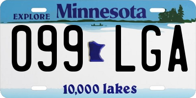 MN license plate 099LGA
