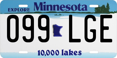 MN license plate 099LGE