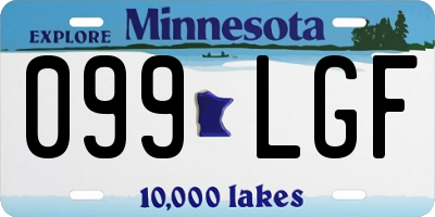 MN license plate 099LGF